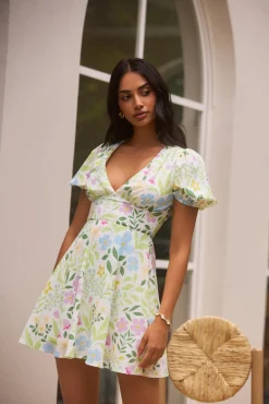 Vacation Dresses|Brunch Dresses>Hello Molly Castora Mini Dress Green