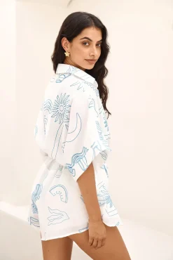 Rompers>Hello Molly Catalonia Coast Romper Blue