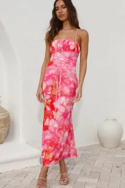 Cocktail Dresses|Maxi Dresses>Hello Molly Catching Feelings Maxi Dress Pink