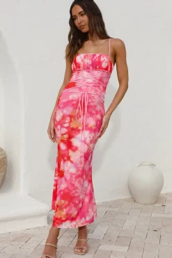 Cocktail Dresses|Maxi Dresses>Hello Molly Catching Feelings Maxi Dress Pink