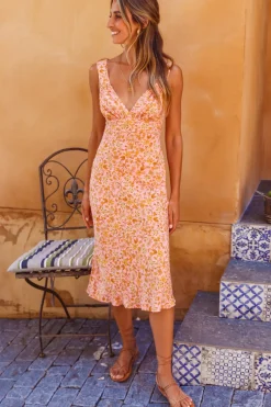 Cocktail Dresses|Spring Break Dresses>Hello Molly Cece Midi Dress Pink