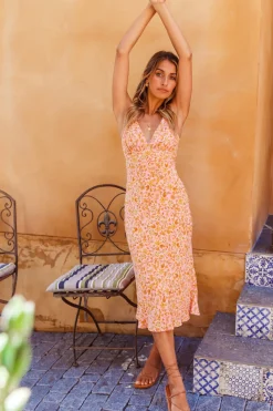 Cocktail Dresses|Spring Break Dresses>Hello Molly Cece Midi Dress Pink