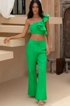 Cropped|Two-Piece Pants Set>Hello Molly Celadon Dreams Set Green