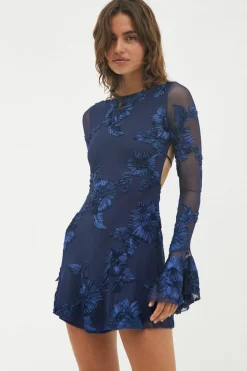 Formal Dresses|Long Sleeve Dresses>Hello Molly Celeste Mini Dress Navy