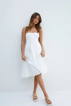 Wedding Guest Dresses|Cocktail Dresses>Hello Molly Celestial Midi Dress White