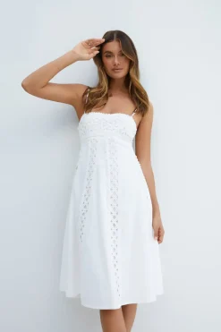 Wedding Guest Dresses|Cocktail Dresses>Hello Molly Celestial Midi Dress White