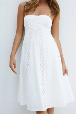Wedding Guest Dresses|Cocktail Dresses>Hello Molly Celestial Midi Dress White