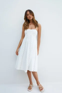 Wedding Guest Dresses|Cocktail Dresses>Hello Molly Celestial Midi Dress White