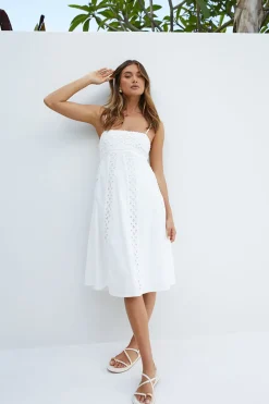 Wedding Guest Dresses|Cocktail Dresses>Hello Molly Celestial Midi Dress White