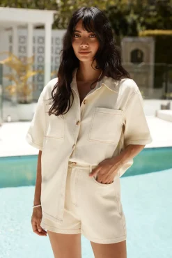 Two-Piece Shorts Set>Hello Molly Chasing Horizons Set Beige