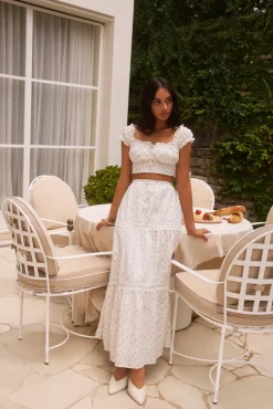 Skirt And Top Sets>Hello Molly Chasing Summer Set White