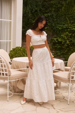 Skirt And Top Sets>Hello Molly Chasing Summer Set White