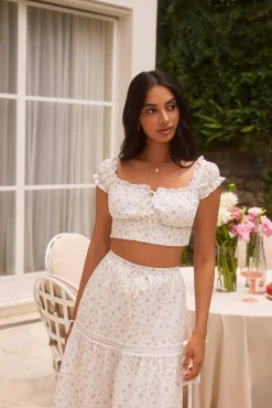 Skirt And Top Sets>Hello Molly Chasing Summer Set White