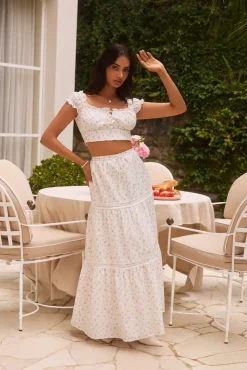 Skirt And Top Sets>Hello Molly Chasing Summer Set White
