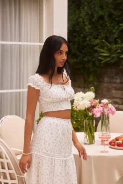 Skirt And Top Sets>Hello Molly Chasing Summer Set White