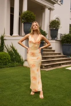 Wedding Guest Dresses|Formal Dresses>Hello Molly Chasing Sunlight Maxi Dress Orange