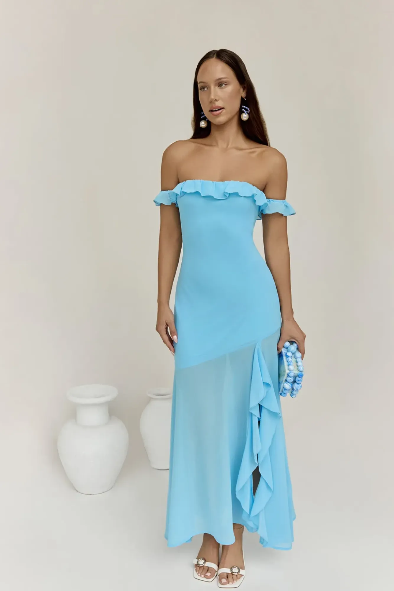 Wedding Guest Dresses|Vacation Dresses>Hello Molly Chasing Waves Maxi Dress Blue