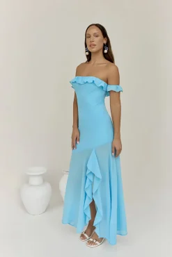 Wedding Guest Dresses|Vacation Dresses>Hello Molly Chasing Waves Maxi Dress Blue