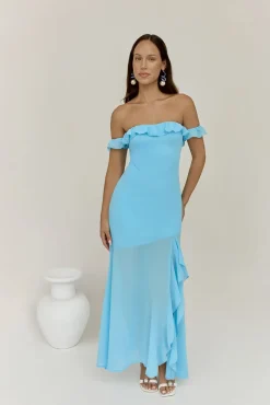 Wedding Guest Dresses|Vacation Dresses>Hello Molly Chasing Waves Maxi Dress Blue