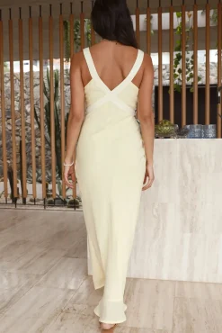Vacation Dresses|Spring Break Dresses>Hello Molly Checked Out Maxi Dress Yellow