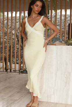 Vacation Dresses|Spring Break Dresses>Hello Molly Checked Out Maxi Dress Yellow