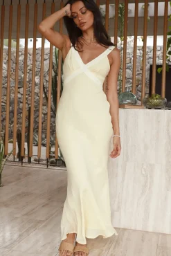Vacation Dresses|Spring Break Dresses>Hello Molly Checked Out Maxi Dress Yellow