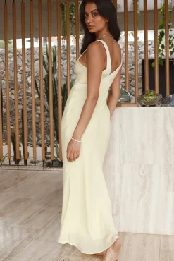 Vacation Dresses|Spring Break Dresses>Hello Molly Checked Out Maxi Dress Yellow
