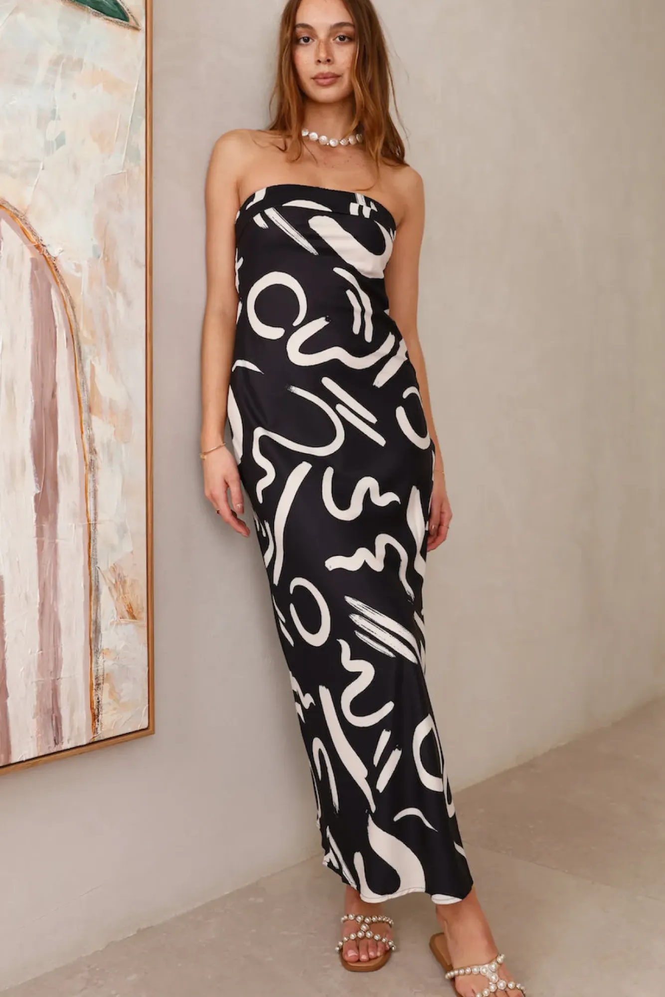 Wedding Guest Dresses|Cocktail Dresses>Hello Molly Check Me Out Strapless Maxi Dress Black