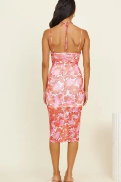Midi Dresses>Hello Molly Cherished Dreams Midi Dress Pink