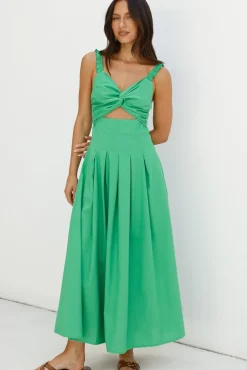 Wedding Guest Dresses|Cocktail Dresses>Hello Molly Cherry Kisses Maxi Dress Green
