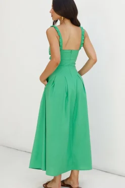 Wedding Guest Dresses|Cocktail Dresses>Hello Molly Cherry Kisses Maxi Dress Green