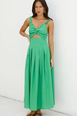 Wedding Guest Dresses|Cocktail Dresses>Hello Molly Cherry Kisses Maxi Dress Green
