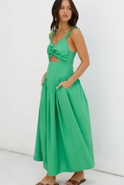 Wedding Guest Dresses|Cocktail Dresses>Hello Molly Cherry Kisses Maxi Dress Green