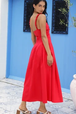 Wedding Guest Dresses|Vacation Dresses>Hello Molly Cherry Kisses Maxi Dress Red