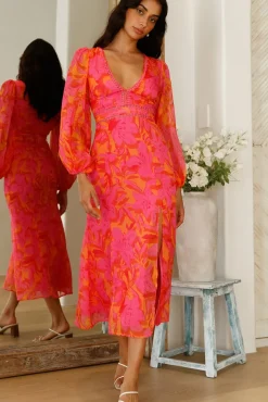 Cocktail Dresses|Summer Dresses>Hello Molly Cherry Lips Maxi Dress Red