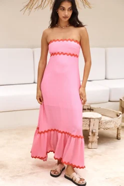 Vacation Dresses|Spring Break Dresses>Hello Molly Cherry On Top Maxi Dress Pink