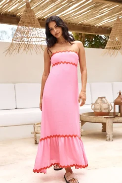 Vacation Dresses|Spring Break Dresses>Hello Molly Cherry On Top Maxi Dress Pink