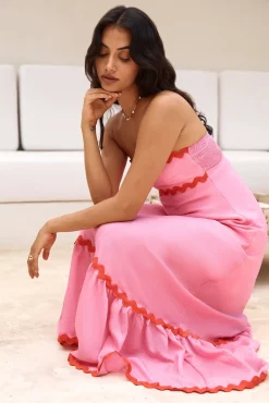 Vacation Dresses|Spring Break Dresses>Hello Molly Cherry On Top Maxi Dress Pink