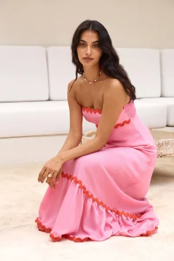 Vacation Dresses|Spring Break Dresses>Hello Molly Cherry On Top Maxi Dress Pink