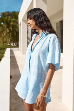 Rompers>Hello Molly Chic On Shore Romper Blue