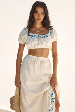 Cropped>Hello Molly Ciao Bella Crop Top Beige