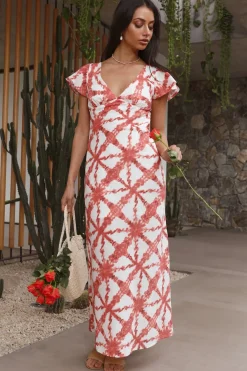 Vacation Dresses|Spring Break Dresses>Hello Molly Citrus and Spice Maxi Dress Orange