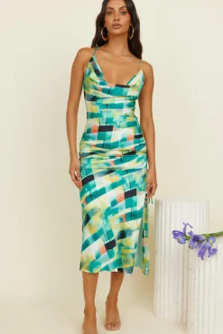 Spring Break Dresses|Multipattern Dresses>Hello Molly Clear Mind Maxi Dress Green