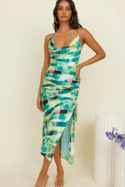 Spring Break Dresses|Multipattern Dresses>Hello Molly Clear Mind Maxi Dress Green