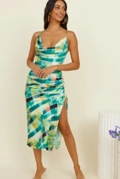 Spring Break Dresses|Multipattern Dresses>Hello Molly Clear Mind Maxi Dress Green
