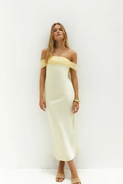 Wedding Guest Dresses|Formal Dresses>Hello Molly Cleo Cove Strapless Maxi Dress Butter Yellow