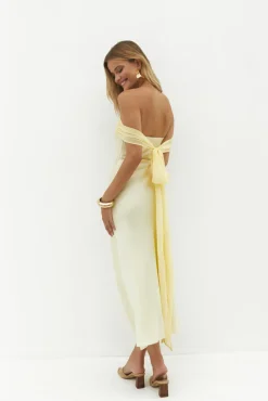 Wedding Guest Dresses|Formal Dresses>Hello Molly Cleo Cove Strapless Maxi Dress Butter Yellow