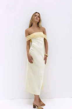Wedding Guest Dresses|Formal Dresses>Hello Molly Cleo Cove Strapless Maxi Dress Butter Yellow