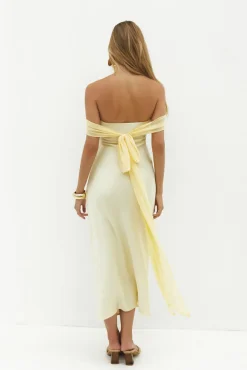 Wedding Guest Dresses|Formal Dresses>Hello Molly Cleo Cove Strapless Maxi Dress Butter Yellow