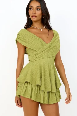 Rompers>Hello Molly Clumsy Love Romper Apple